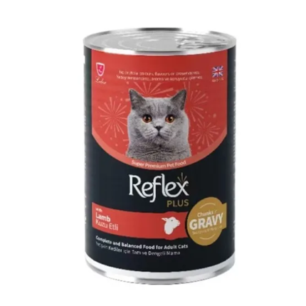 Reflex Plus Sos İçinde Parça Kuzulu Yetişkin Kedi Konservesi 400gr