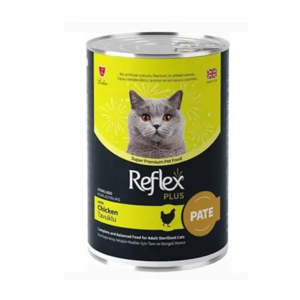 Reflex Plus Tavuklu Pate + Et Parçacıklı (Kısırlaştırılmış Kedi) – 400 Gr