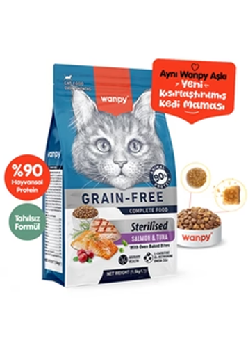 Wanpy Tahılsız Somon&Tuna Kısırlaştırılmış Kedi Maması 8 kg
