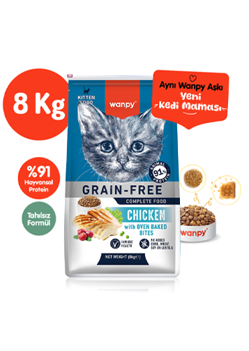 Wanpy Tahılsız Tavuklu Yavru Kedi Maması 8 kg